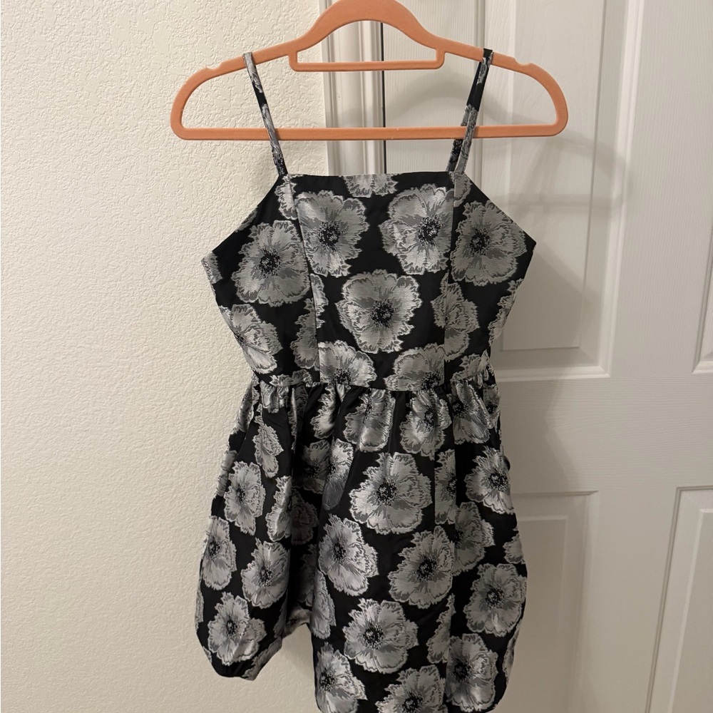 GB girls Black and White Floral Formal Dress for Kids